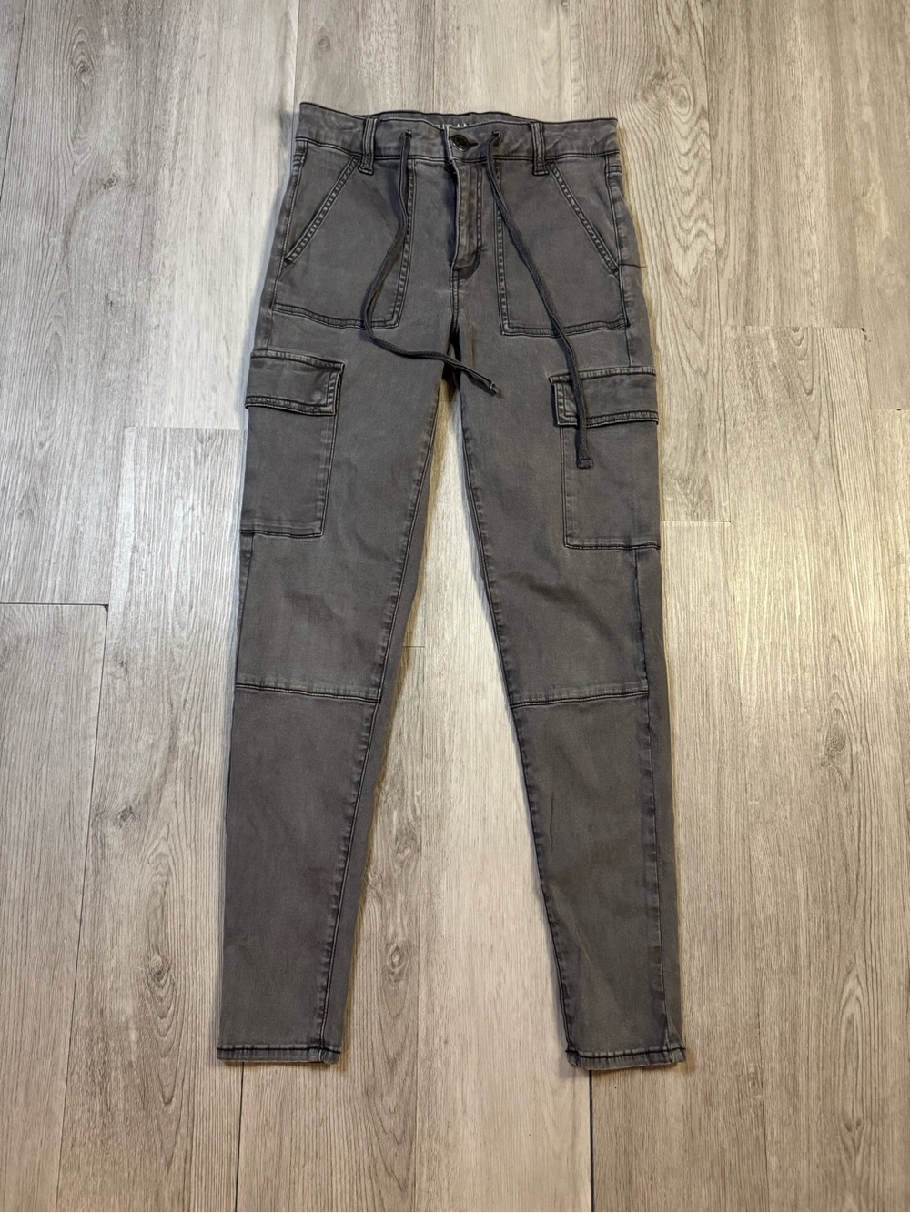 American Eagle Womens High Rise Gray Cargo Pocket Stretch Jeggings pants 6